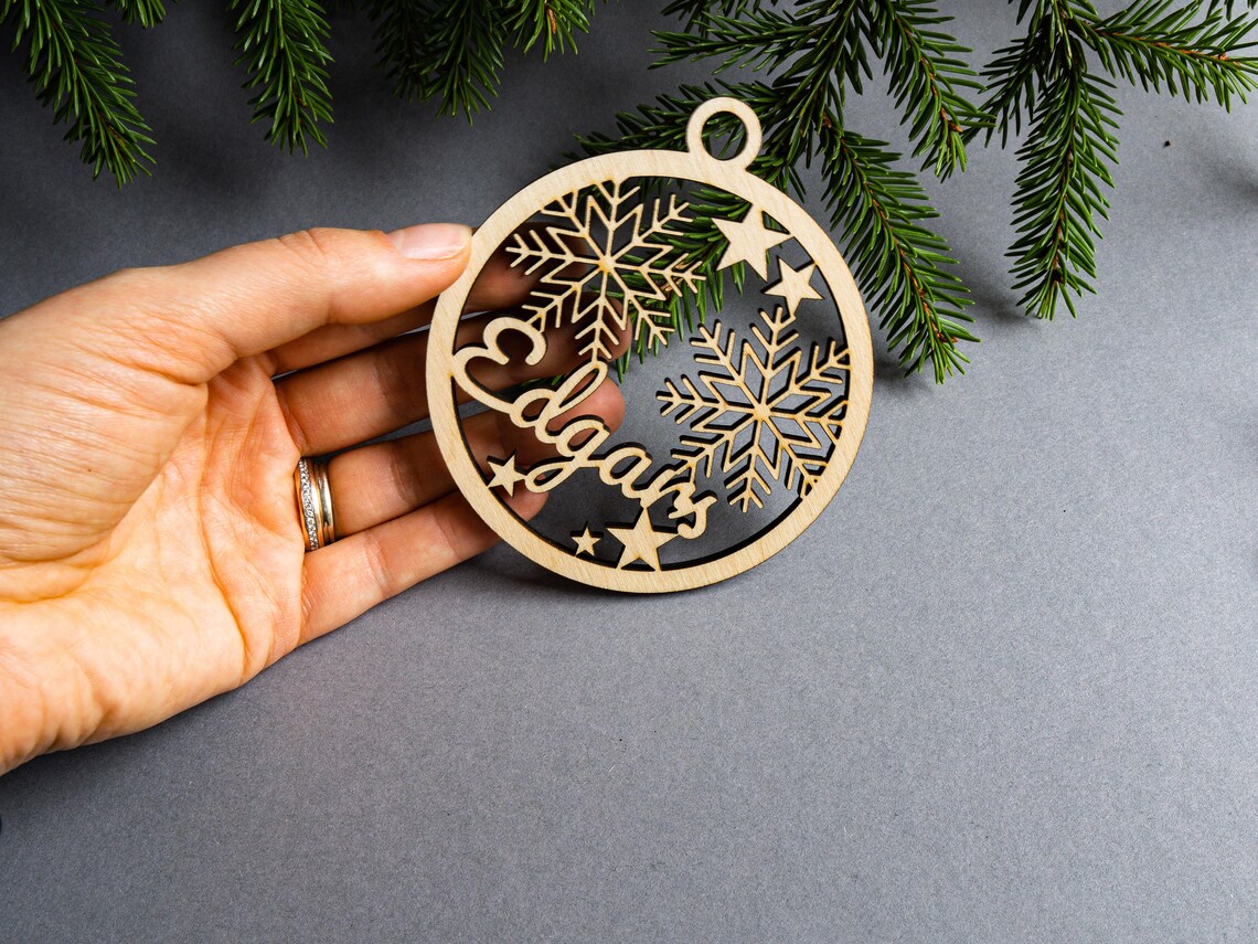 Addobbi Natalizi per Albero Personalizzato con 4 Nome - ALBK Palline di Natale Personalizzate, Albero di Natale Ciondolo in Resina Regali Natale Regalo Personalizzato