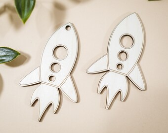 Space ship shape Rocket shapes boys room wall decor art