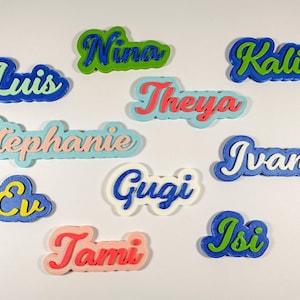 Imán de nombre, imán impreso en 3D con nombre personalizado, imán de nevera personalizado con nombre, Magnetisch Personalisierte Magnete Kuhlschrankmagnete