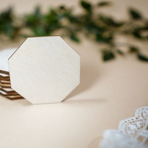 100 ottagoni MOLTEPLICI opzioni di dimensione, spazi vuoti in legno a forma non finita, ottagono sottobicchiere artigianale fai-da-te, ottagono in legno, ottagoni in legno non finiti