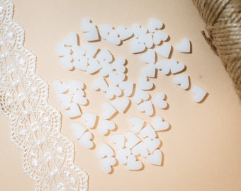 100 decorações de mesa de casamento em pequenas formas de confete de coração, decoração de amor de coração acrílico pequeno, corações para artesanato, enfeite de álbum de recortes