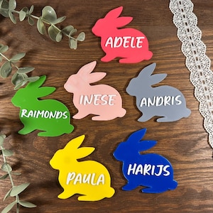 Marque-place de table magnétique pour Pâques, aimant Namensschild, aimant prénom, aimant imprimé 3D avec nom personnalisé réfrigérateur lapin personnalisé