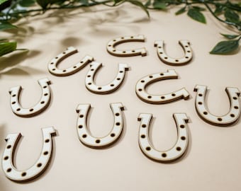 Goodluck Horseshoe Confetti Tiny Horseshoes in Multiple Sizes Wooden Horseshoe Embellishment for Wedding Decor Party Decorations Lucky Charm
