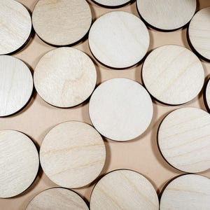 100 kółek, WIELE opcji rozmiarów, drewniane, nieukończone kształty, okrągłe dyski