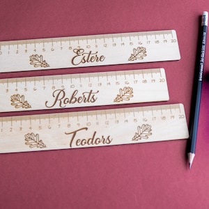 Wooden ruler, personalized back to school gift, Name engraved school, Wood ruler, practical present for students, School Supplies