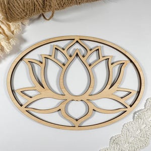 lotus flower cutout Multiple Sizes Lotus Flower Outline Shape wooden, wall decor, dreamy bedroom, Macrame Mobile wooden lotus flower