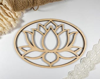 lotus flower cutout Multiple Sizes Lotus Flower Outline Shape wooden, wall decor, dreamy bedroom, Macrame Mobile wooden lotus flower