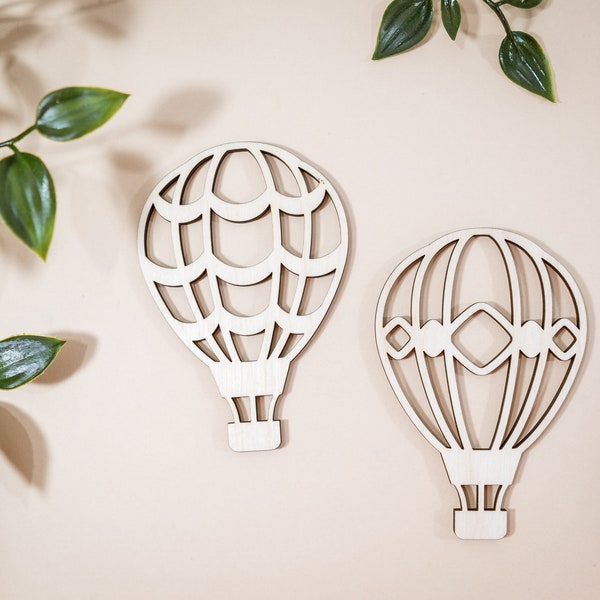 1-20 multiple sizes Hot Air Balloon shape for crafts and decorations, Wooden Unfinished shapes, Bedroom, Playroom wall decoration