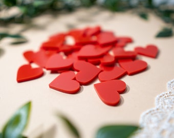 100 decorações de mesa de casamento em pequenas formas de confete de coração, decoração de amor de coração acrílico pequeno, corações para artesanato, enfeite de álbum de recortes