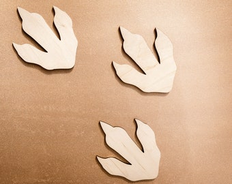 2-6 multiple sizes dinosaur footprint shape for crafts and decorations, Wooden Unfinished shapes, Bedroom, Playroom wall decoration, dino