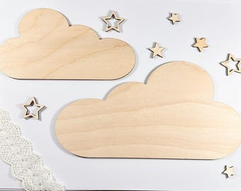 CLOUD shape wooden, Multiple Sizes, wall decor, dreamy bedroom, kids room decoration