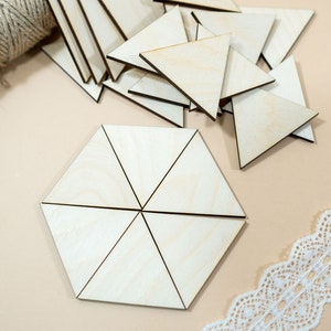 25x 4 inch Equilateral triangle, Wooden Triangle shape, wooden craft triangles DIY, wood woden shapes