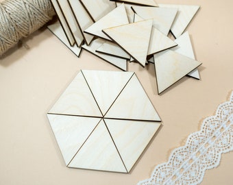 25x 4 inch Equilateral triangle, Wooden Triangle shape, wooden craft triangles DIY, wood woden shapes