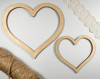 Heart outline, Heart wooden frame, Macrame mobile, Nursery Shapes, Wooden hearts Crafts