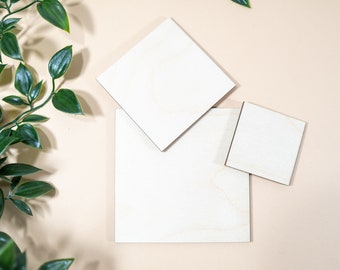 MULTIPLE sizes square wooden unfinished shape blanks