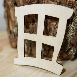 Wooden window various sizes for crafts, decoration, rectangle window, fairy window, elf door window, doll house window, natural wood
