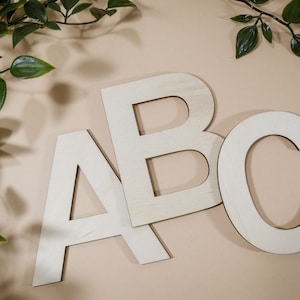 Letras de madera Arial Font letras de madera cortadas con láser para letreros y artesanía