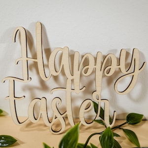 Happy Easter decoration unfinished wooden Easter shapes, Unfinished wood cutouts, laser cut wooden sign for Easter