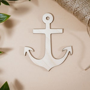 1-10 Wooden Anchor Shape Wood unfinished boat ship anchor blank