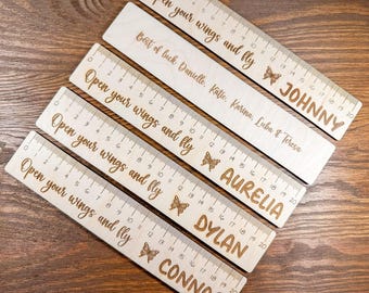 Wooden ruler, personalized back to school gift, Name engraved school, Wood ruler, practical present for students, School Supplies