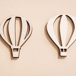 1-20 multiple sizes Hot Air Balloon shape for crafts and decorations, Wooden Unfinished shapes, Bedroom, Playroom wall decoration