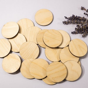 100 dischi di legno di forma grezza grezzi da 1"/ 2,54 cm