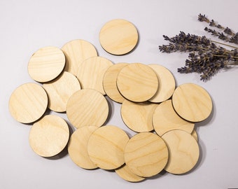 100 circle 1.18"/ 3 cm wooden unfinished shape blanks wood discs
