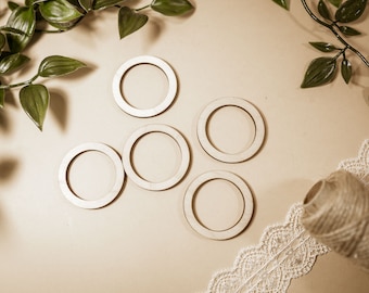 100x 5-10cm Blank Wood Hoop Rings, Wooden Circles for Macrame, Wood Ring, Laser Cut Hoop, Dreamcatcher Ring, Round Baby Mobile Frame