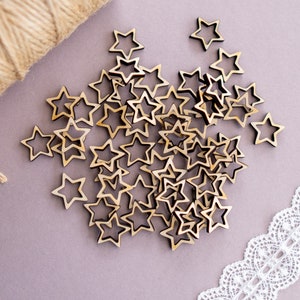 100 Houten holle sterren decoraties, kleine houten ster confetti, Tafel decoraties, Scatter decoratie, Craft Supplies, Mini holle sterren