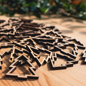 50 tiny wooden Christmas Tree Table Confetti shapes outline, Fir Cutout, Decoration, Embellishments, Scatter decoration, Craft supplies
