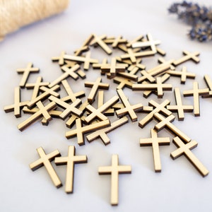 50x small wooden crosses, wood cross laser cut, acceossories, tiny plain Christian Cross Craft Shapes, scrapbooking wooden cross, bautismo