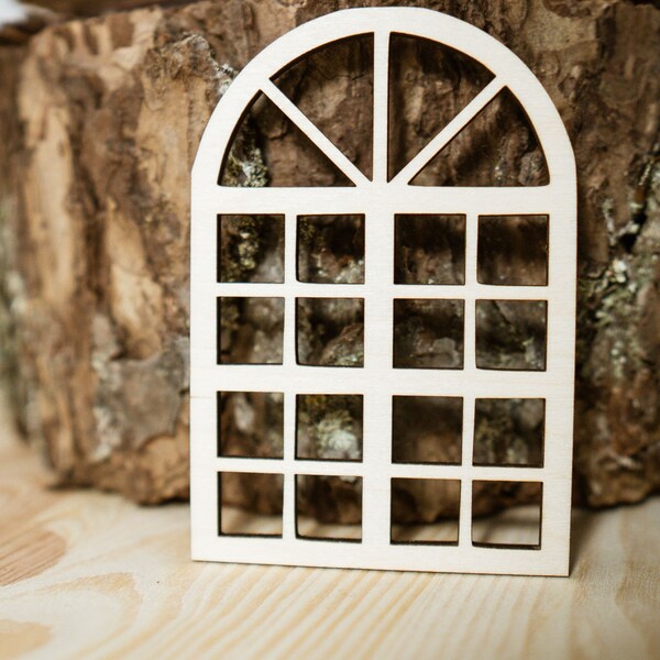 Wooden window various sizes for crafts, decoration, rectangle window, fairy window, elf door window, doll house window, natural wood