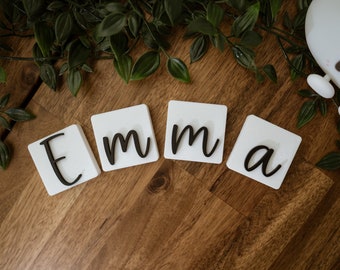 Nursery Name sign, Freestanding Letters decoration for baby room, custom name 3D, Stand Alone Letter, Personalised B&W Nursery decor