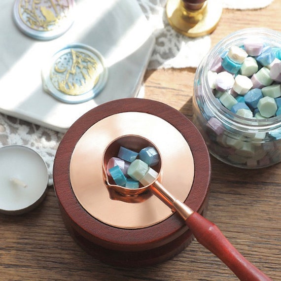 Retro Wax Seal Stamp Melting Spoon Furnace Wax Pot Beads Sticks Heater Wax  Custom Logo Home Decorative Craft Gift Accessories