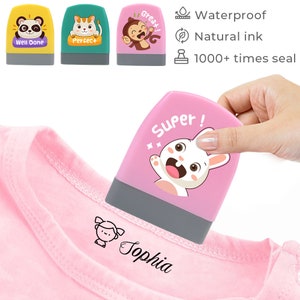 Sello de nombre personalizado para ropa, sellos de uniforme escolar personalizados que no se desvanecen, adecuados para etiquetas de niños, sombrero, máscara, calcetines, estampador