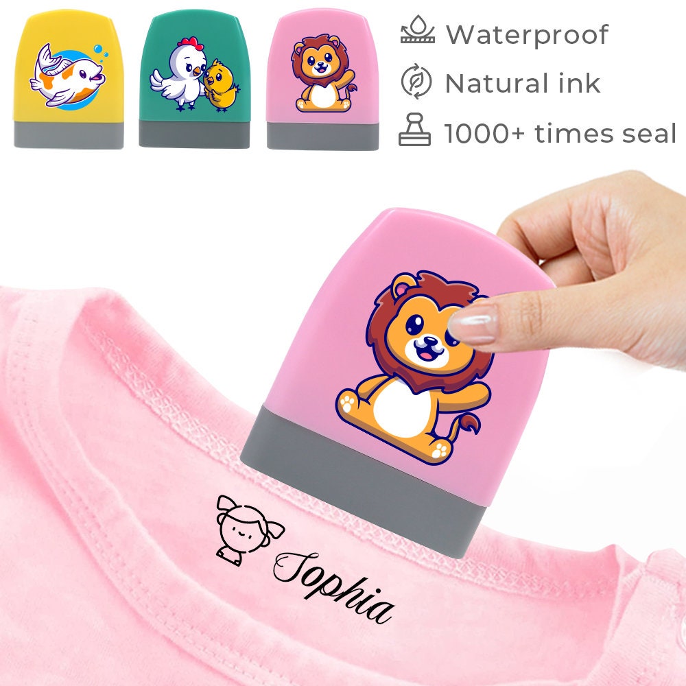  Cute Cartoon Children's Seal Baby Student Clothes Chapter  Custom School Uniform Name Word Waterproof Wash not Faded Stamp (A) :  Office Products