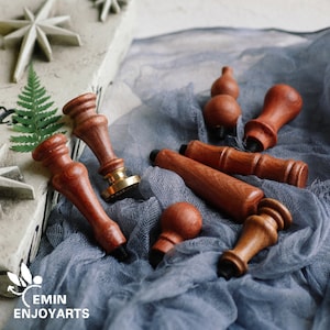 Nieuwe vintage houtwas seal handvat, klassieke peer houten handvat, bruiloft uitnodiging wax stempel kit, ronde bruiloft wax zeehonden stempel.