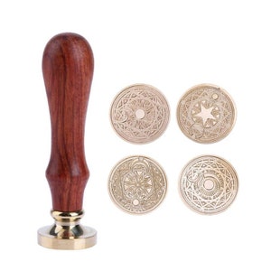 Wachssiegel Stempel Metall Wachsstab Siegelung Wachsofen Ofen Topf DIY Dekorative Holzstempel Bastelgeschenke