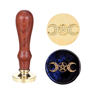 Keltische Triple Moon Goddess Vintage Messing Wax Seal Stamp, geweldig voor verfraaiing van feestuitnodigingen, wijnpakketten, cadeau-idee.