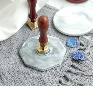 Plantilla de desprendimiento de cera, versión creativa de desmontaje octogonal de la almohadilla de sello de cera, hermosos ins wind marble coasters