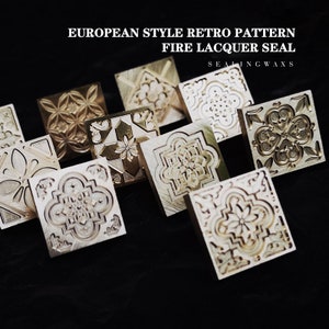Motivo retrò in stile europeo Fire Lacquer Seal, timbro di cera di tenuta personalizzato, kit timbro di cera per invito al matrimonio.