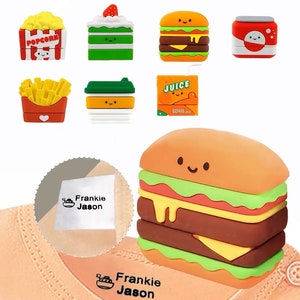 Tampon de nom personnalisé pour jus de Hamburge, pour vêtements, à personnaliser pour les vêtements de bébé, sceau pour enfants, mignon pour les enfants.