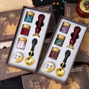 Wachssiegel Set Abnehmbarer Stempel Löffel Set Wachssiegel Stempel Hochzeit Verpackung Geschenke Postkarte Wachsstempel Set
