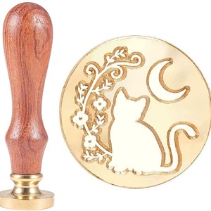 Cat Flower Moon Vintage Messing Wax Seal Stamp, geweldig voor verfraaiing van feestuitnodigingen, wijnpakketten, cadeau-idee.