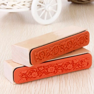 Bellissimo design Il miglior prezzo in legno gomma fiore pizzo timbro sigillo floreale Scrapbook scrittura a mano artigianato da sposa per la decorazione