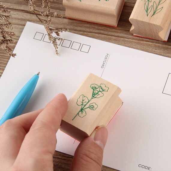 Set Timbri Legno Con Motivi Floreali - 22 Pezzi Per Fai Da Te E Scrapbooking - Foto 13