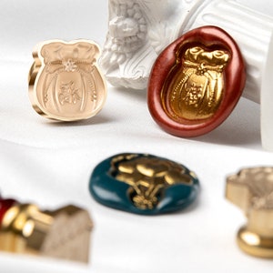 Selo de cera de alívio, selos de cera de vedação, selo de cera de madeira retrô, alça de madeira de selo de latão removível para envelopes, convites de casamento.