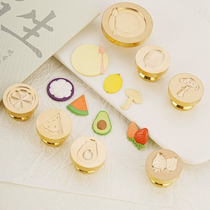 Timbro sigillo di cera raccolta mini frutta in rilievo, timbro ceralacca personalizzato, kit timbro cera invito matrimonio, timbro sigillo cera matrimonio.