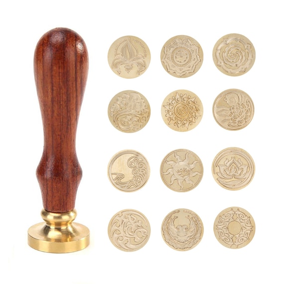 Antique Wooden Handle Wax Seal Stamp Craft (13)