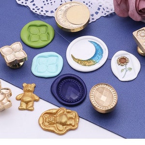 Creative Especial-shaped Wax Seal Sello Fuego Laca Seal Cabeza Boda Tarjeta de Felicitación Cera Bowknot 3D Cherry sakur Pequeño oso